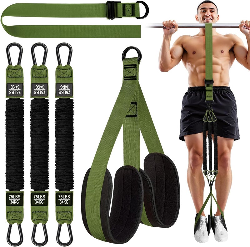 HPYGN Two Foots Pull Up Assistance Bands, Heavy Duty Resistance Band for Pull Up Bar, Adjustable Weight/Size with Fabric Feet/Knee Rest, Bands for Pull Up Assist for Strength Training, Pull Up - Image 1
